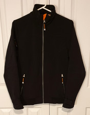 STIHL TIMBERSPORTS Collection Soft Shell Jacket Black & Orange Size is Adult XS.