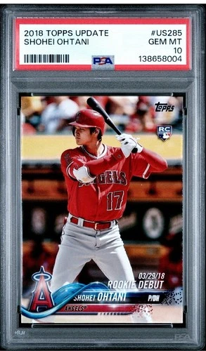 2018 Topps Update SHOHEI OHTANI Rookie Debut RC #US285 PSA 10 GEM MINT Batting