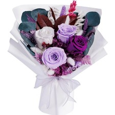 Flowers Gifts for Mom, Flower for Delivery, Preserved Roses Bouquets, Purple
