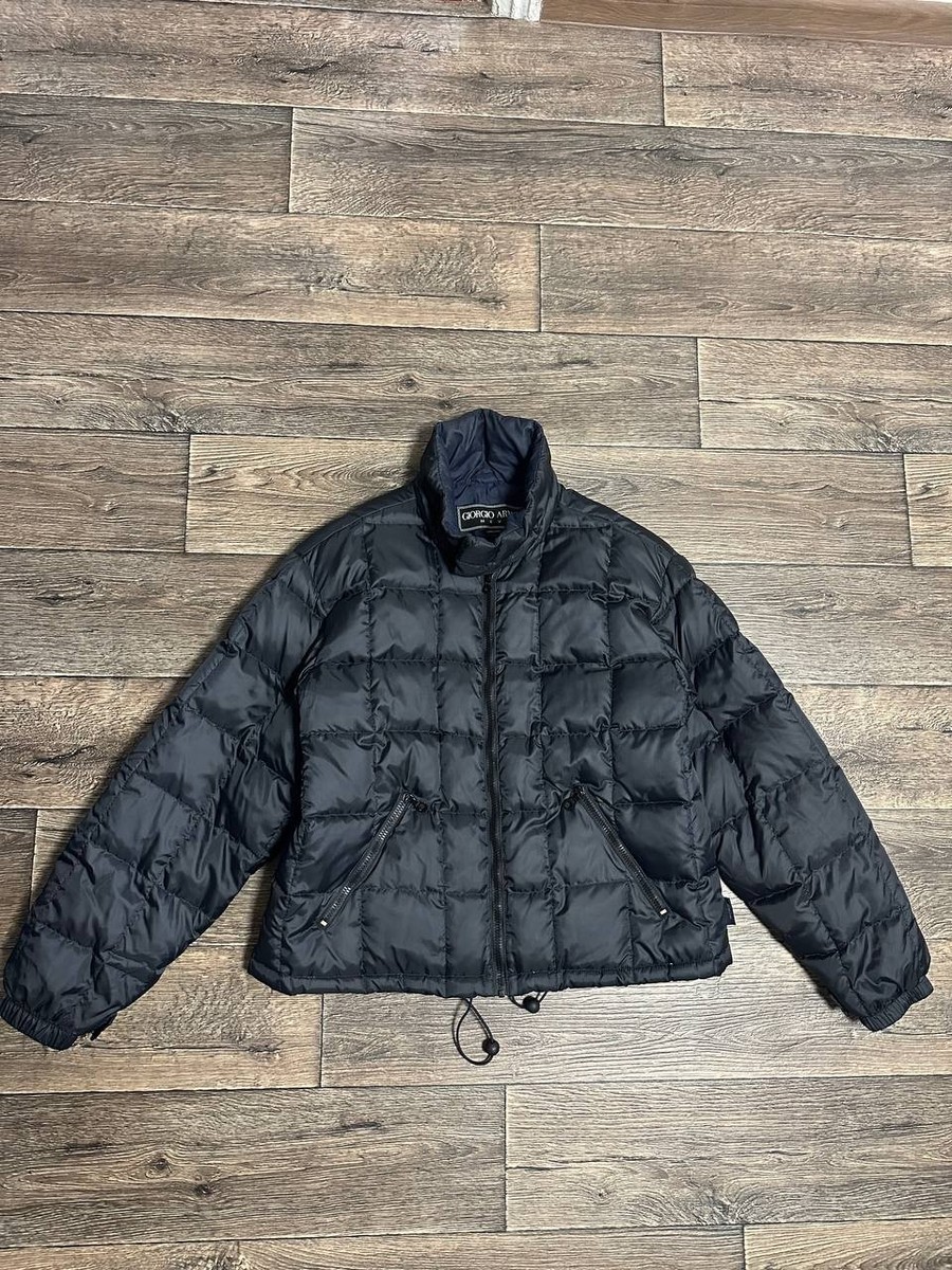 giorgio armani neve down puffer jacket men black sz50 | eBay