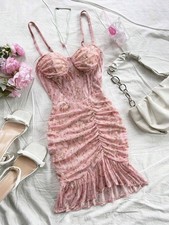 Vintage Floral Ruched Mini Dress