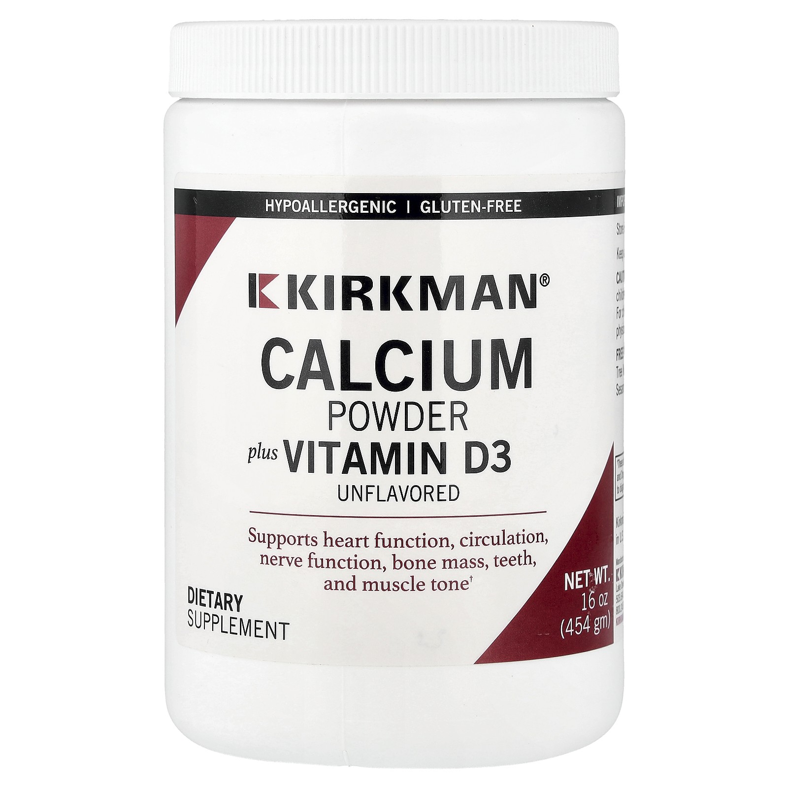 Calcium Powder Plus Vitamin D3 Unflavored 16 oz 454 g 6390₽