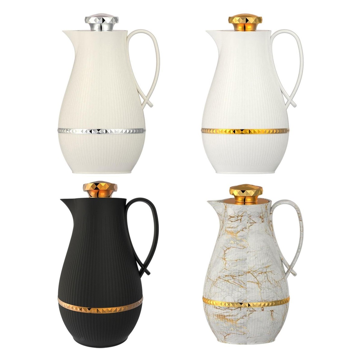 MUCR Carafe thermique de 750 ml avec doublure en céramique, petite carafe isotherme en acier inoxydable de 750 ml pour garder le café, le thé et l'eau chaude, noire