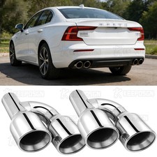 Stainless Steel 2.5" inlet 4" outlet Dual Exhaust Pipe Tips For Volvo S90 / V90