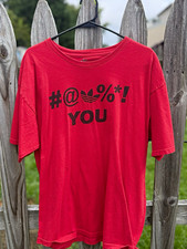 adidas Men's L Red Trefoil Logo Graphic Cotton Knit Crew Neck SS T-Shirt