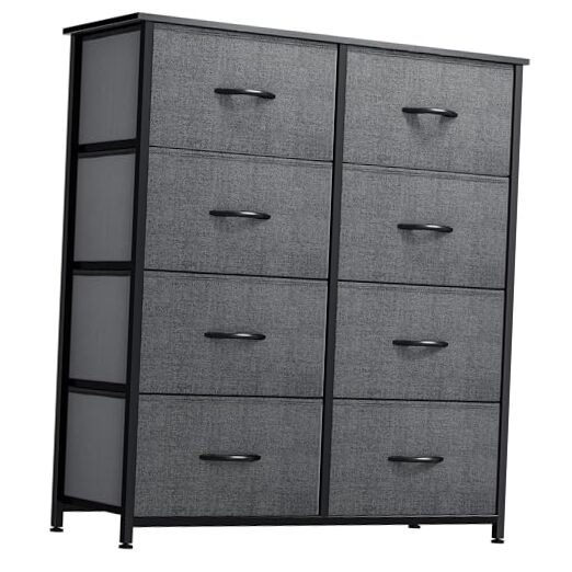 Fabric Dresser with 4 Drawers for Bedroom Black Ash 38.4H x 33.7W x 11.8D  -image