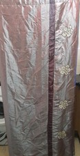 Pair Of Purple Curtains With Tie Backs And Pillow Case Excellent Condition