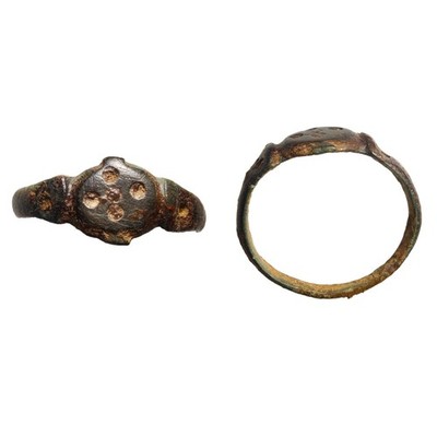 RARE Christian Relic Antiquity Roman Bronze Cross Ring 400AD Eastern Empire COA
