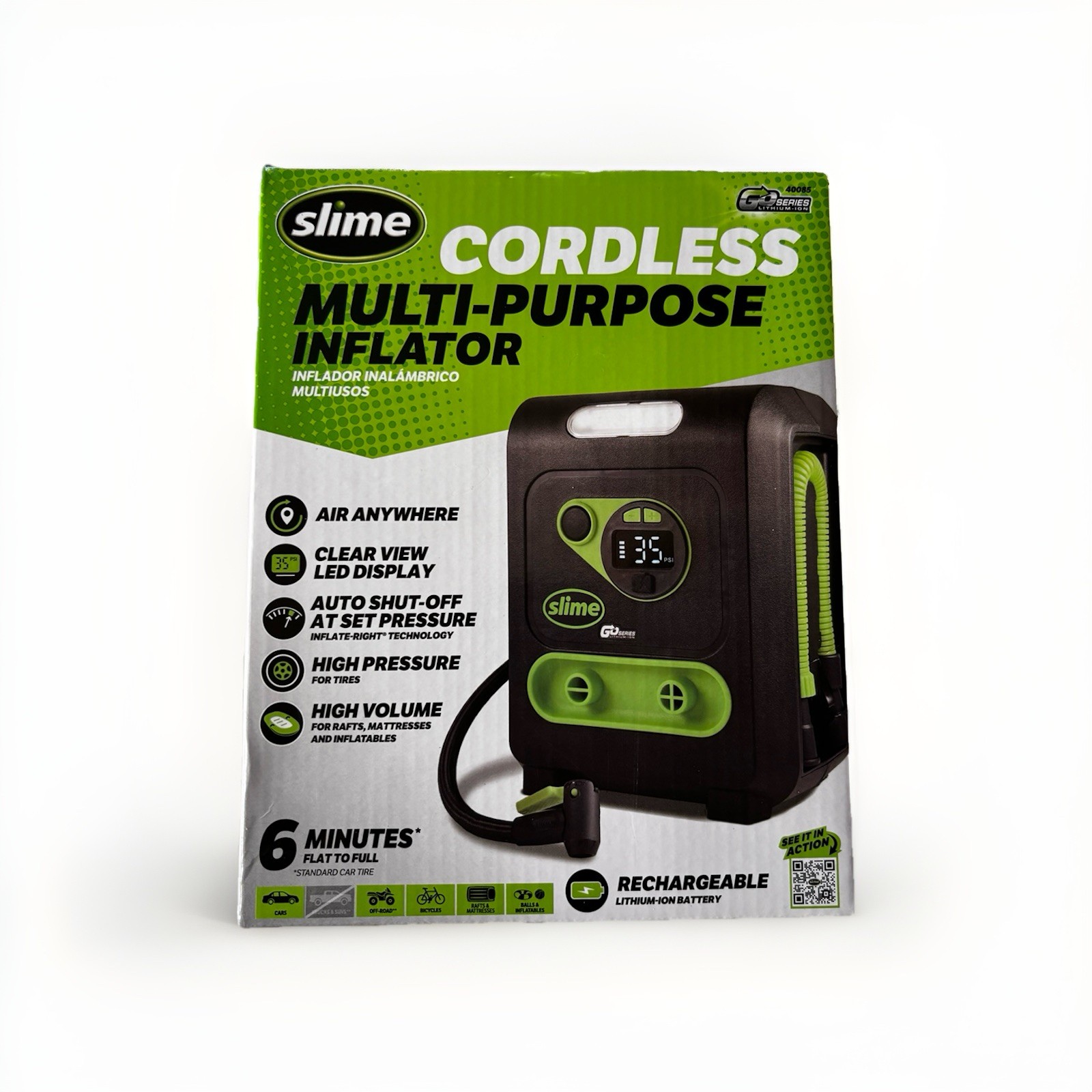 Tire Inflator, 99 Psi Usb A To Usb C Port