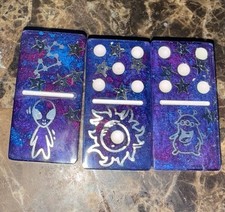 Glow In The Dark Galaxy Resin Dominoes Set of 28