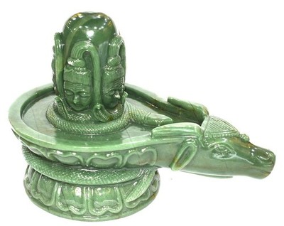 Rare Big Size Pashupatinath Shivling in Natural Colombian Green Jade - 2965 gms