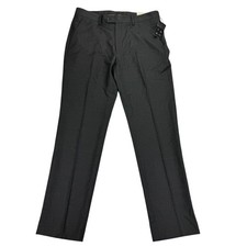 Alfani Mens Slim Fit Windowpane Check Suit Pants Gray Burgundy 34x32