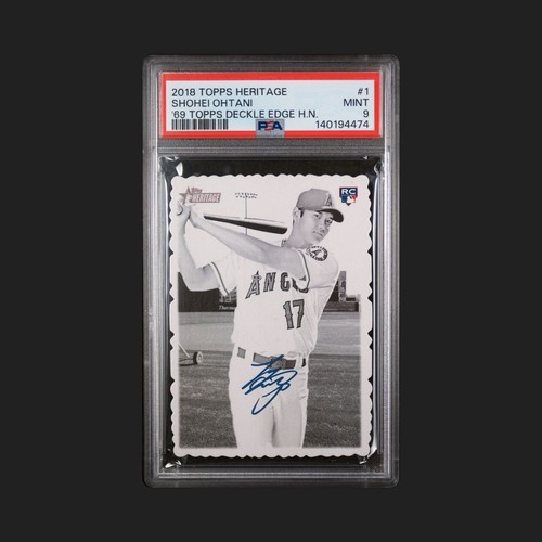 2018 Topps Heritage High Number Shohei Ohtani ‘69 Topps Deckle Edge RC PSA 9