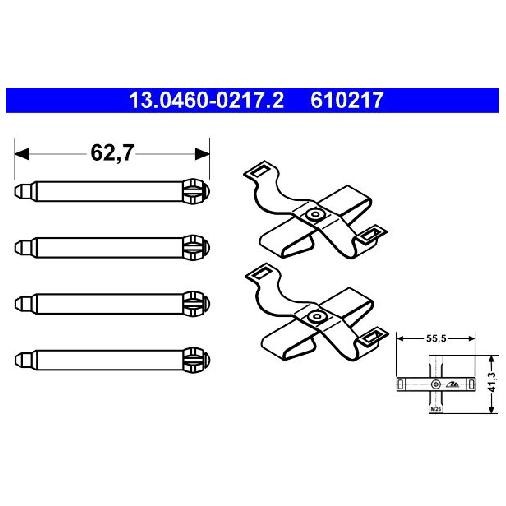 ZubehöRsatz Scheibenbremsbelag FüR Opel Kadett T85 2.0 87 Bis 91 ATE Neu-image