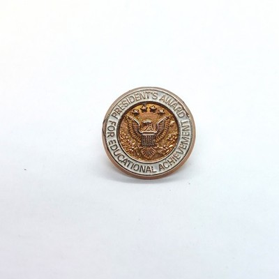 Presidents Award Educational Achievement Eagle Seal Lapel Pin Two Tone Academic