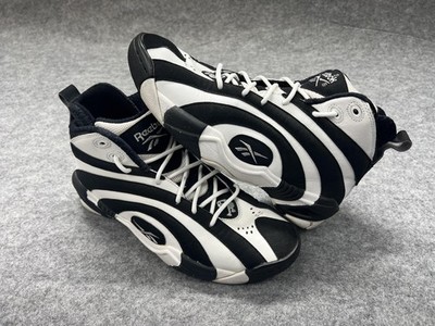 Reebok Shaqnosis Shoes Mens Size 8.5 Black White Basketball Sneakers V48350