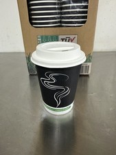 iECO Recyclable Triple Wall Hot Cups & Bagasse Lids, 12oz, 100 Pack