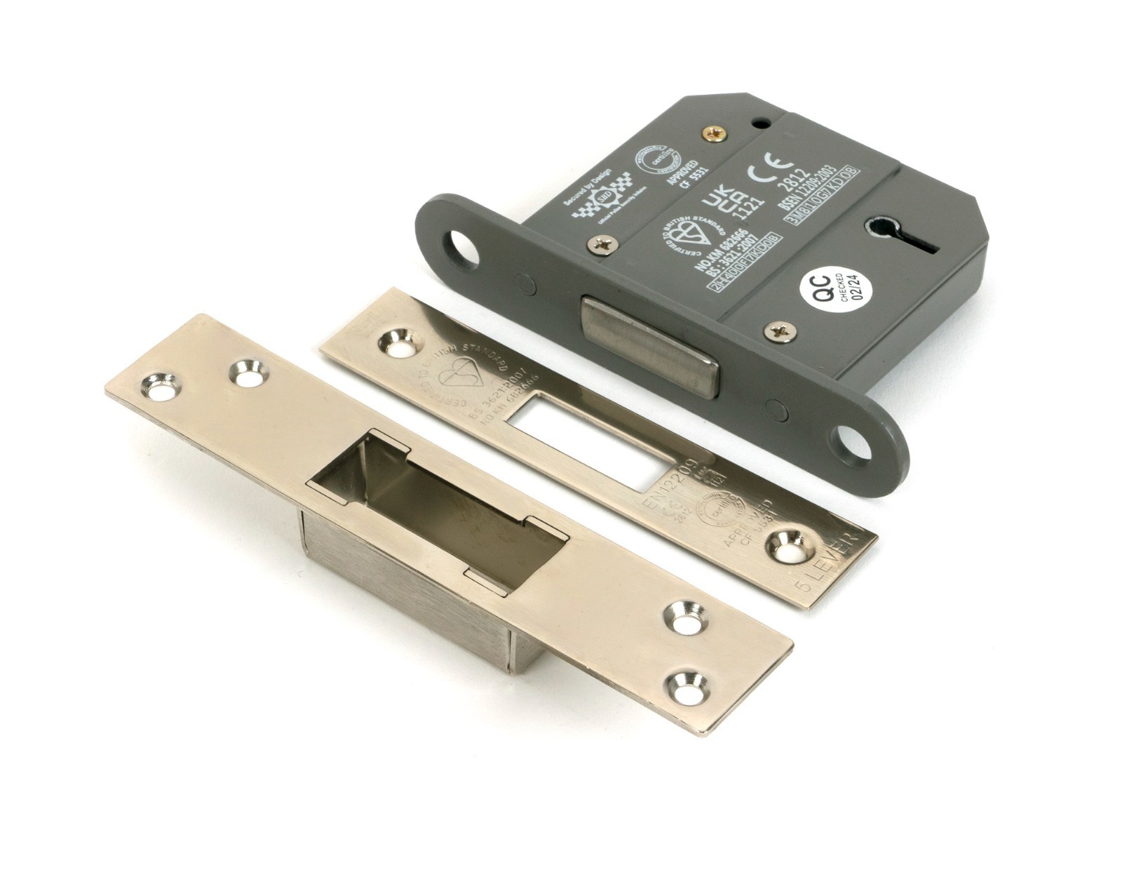 From The Anvil 51440 Polished Nickel 3"" 5 Lever BS Dead Lock KA