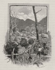 Entrance to the Grampians. Victoria. Australia 1890 old antique print picture