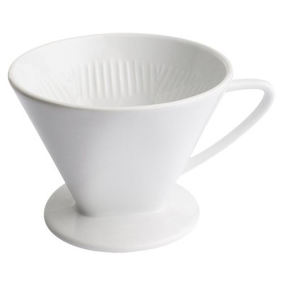 Cilio C105179 Porcelain Coffee Filter/Holder Pour-Over, 6/Large, White #6/Large