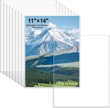 10 Pack 11" x 14" Rigid Print Protectors Hard Plastic Sheet Protectors Top-Lo...
