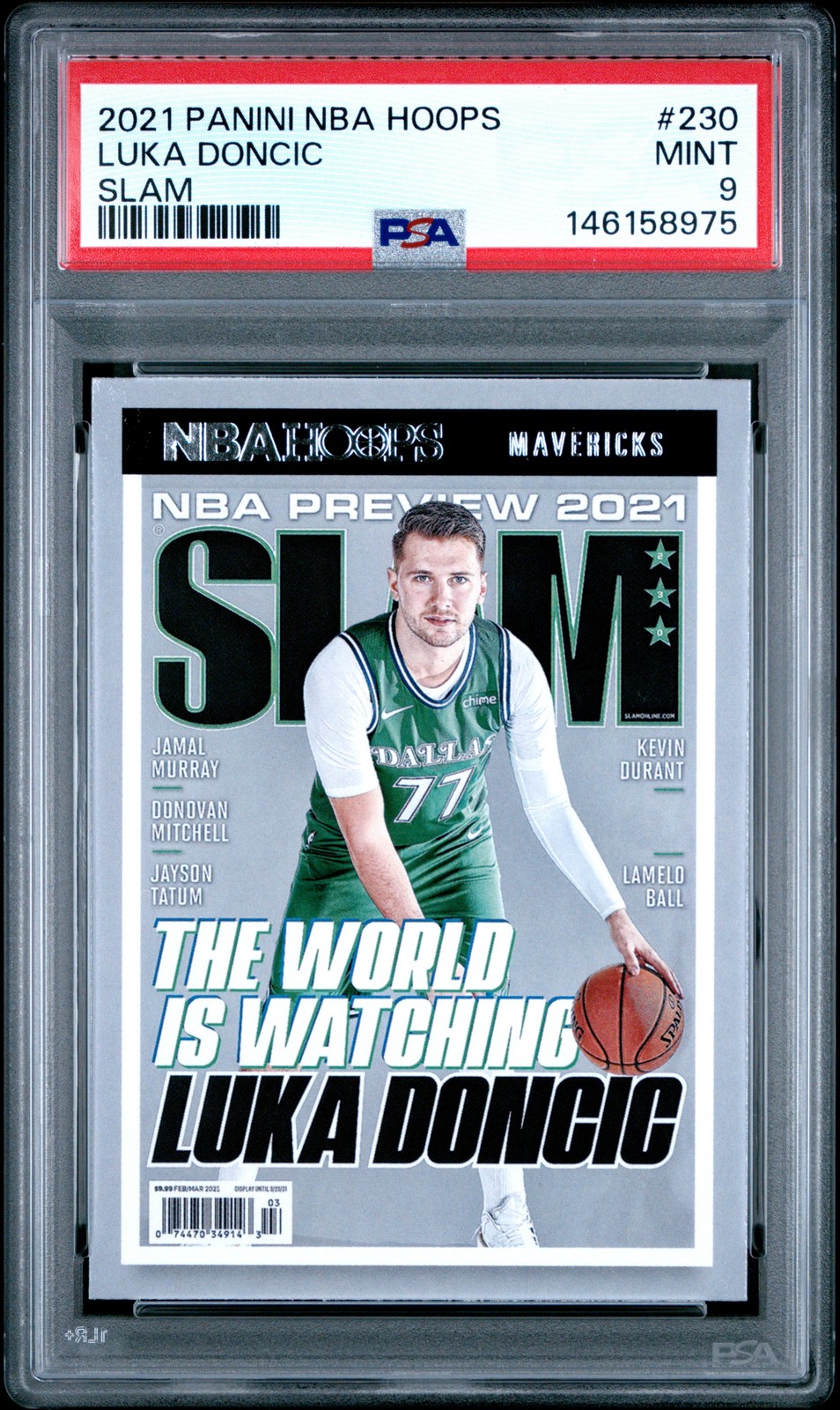 2021 PANINI NBA HOOPS SLAM #230 LUKA DONCIC PSA 9