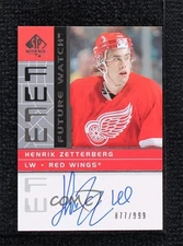 2002-03 SP Authentic Future Watch /999 Henrik Zetterberg #186 Rookie Auto RC