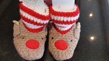 Marks And Spencer Reindeer Sock Shoes Booties Baby Unisex Up To 6 Months