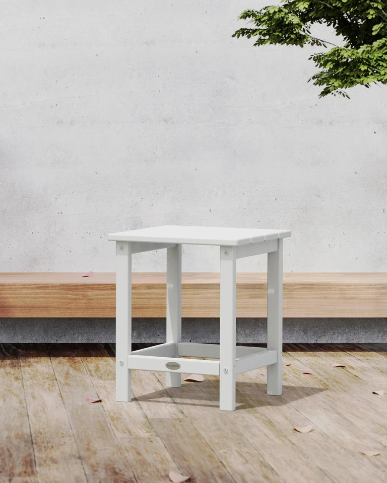 Mesa auxiliar POLYWOOD Long Island 18", blanca Foto 2 de 4