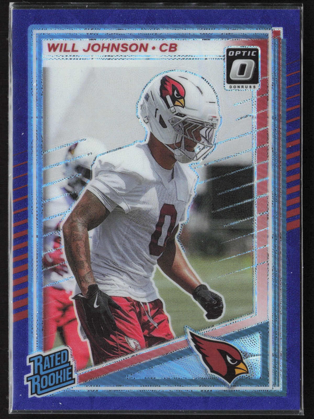 2025 Donruss #396 Will Johnson Optic Rated Rookies Preview Blue Scope