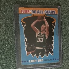 Fleer 1990 '90 All-Stars Insert Larry Bird Boston Celtics #2 of 12 NBA Card