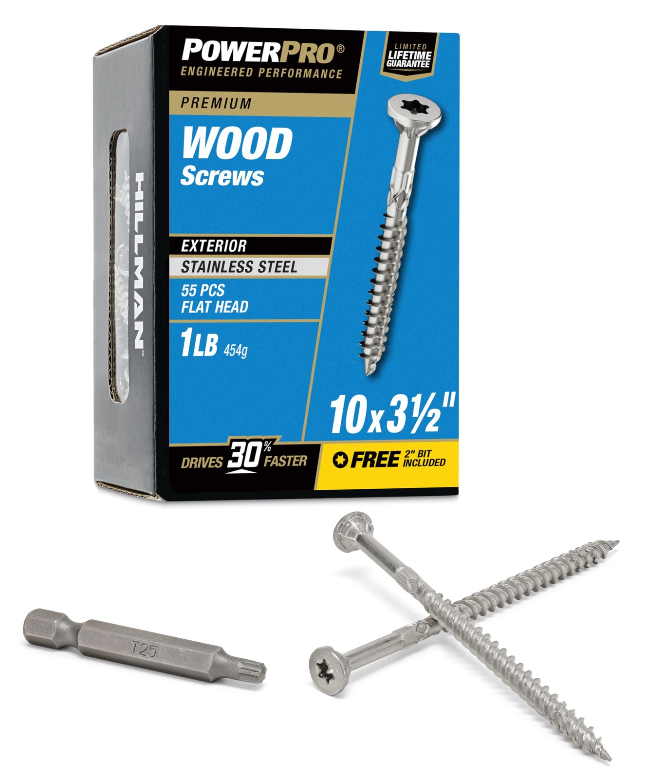Power Pro 48624 Exterior Wood Screws, #10 x 3-1/2