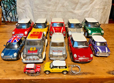 Lot of diecast Mini Cooper toy cars, various sizes, in EUC