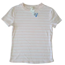 Ultra Flirt Junior Women's Striped T-Shirt Pink Medium