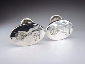 GUCCI Cimier Coeur x SV925 Boutons de Manchette Couleur Argent Homme Bijoux Accessoires Italie