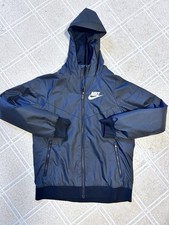 Nike Jacket Youth Large Charcoal Gray Hooded Full Zip Windrunner Track Pockets