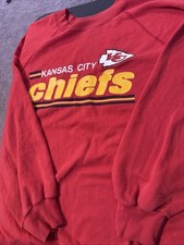 Vintage 90s Kansas City Chiefs NFL Sweater Mens L Red Trench USA Made EUC