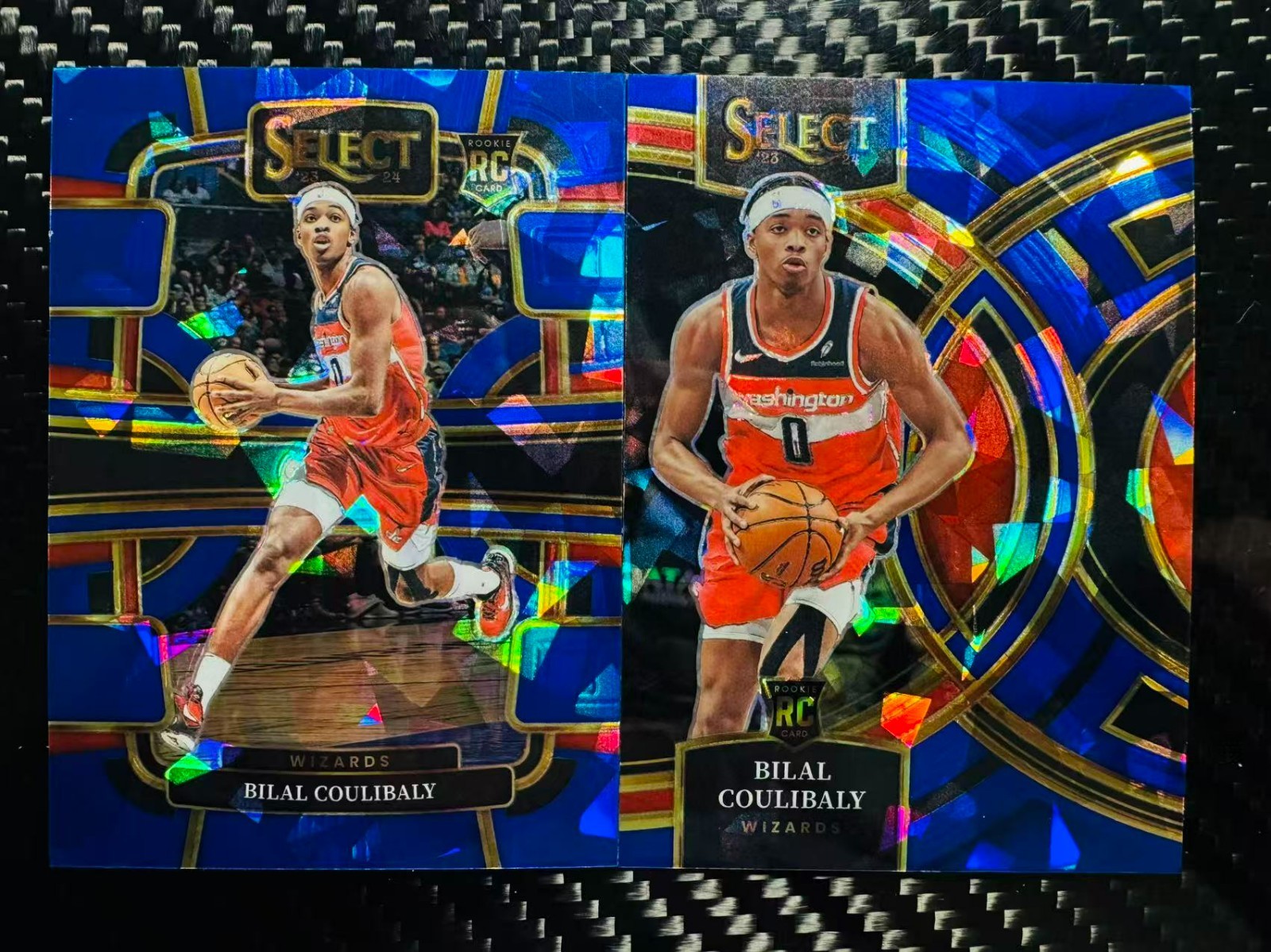 Bilal Coulibaly Lot2 2023-24 Select Concourse/Premier Level Blue Cracked Ice RC