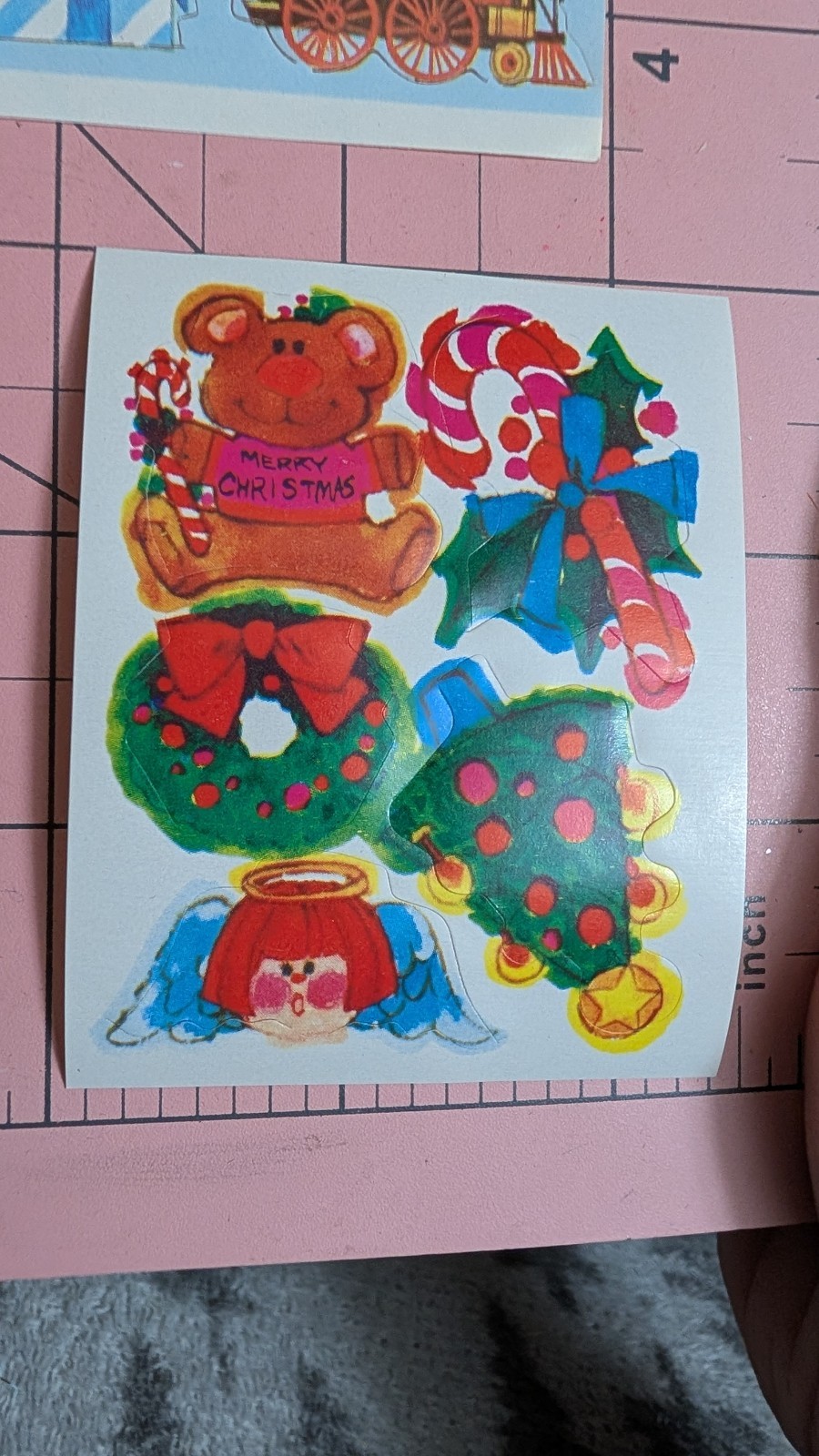Vintage Christmas Stickers Gummed Seals Lot Of 4 Sheets