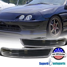Fits 1998-2001 Acura Integra Black Front Bumper Lights Turn Signal Lamps Pair Fits 1998-2001 Acura Integra Black Front Bumper Lights Turn Signal Lamps Pair