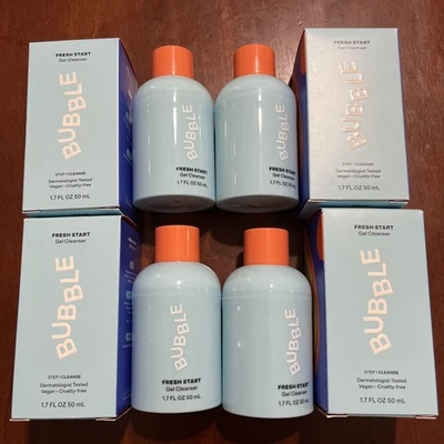 4 Pack Bubble Skincare Fresh Start Gel Cleanser Gentle Exfoliating Face Wash NEW - Image 1 of 4
