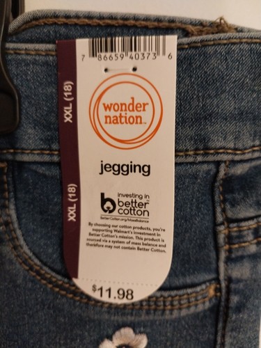 Wonder Nation Girls straight leg Pull On Jegging Embroidered Sz XXL (18) NWT - Picture 4 of 5