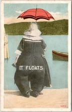 Vintage Bathing Beauty 'It Floats' Postcard by The Post Card Co.