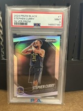 Stephen Steph Curry 2024 Prizm Black Silver Refractor Night Night PSA 9 Mint