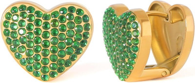 Heart Hoop Huggie Earrings for Women 18K Gold Plated Heart Pave Cz/Dragonfly Ear