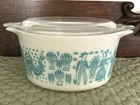 Vintage Pyrex 473,  1 Qt Butter Print  Design Casserole with Lid