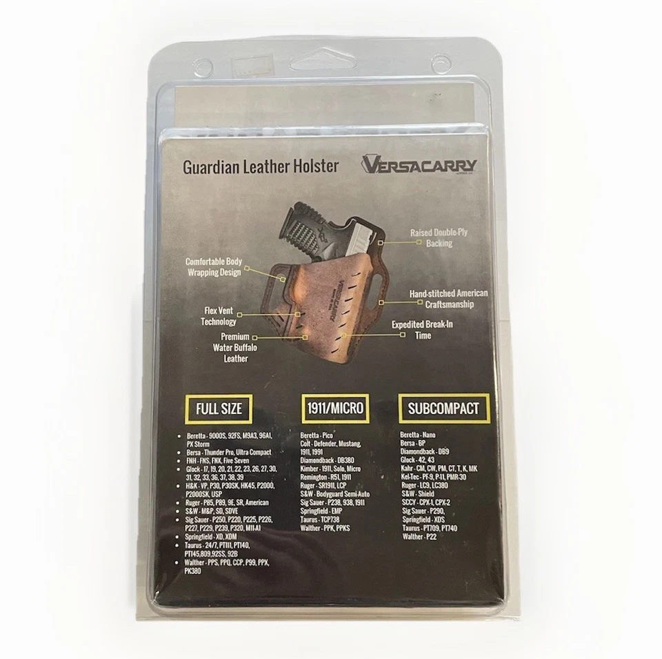 Черная кобура Versacarry Underground Premium Guardian для Glock 17/19 и более - Изображение 3 из 4