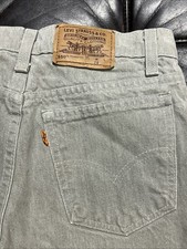 Levi's 550 Orange Tab Denim Shorts Relaxed Fit GRAY Size 28 27 Vintage USA