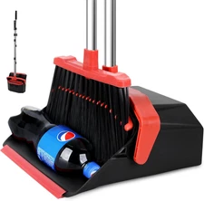 Upgrade Broom with Dustpan Combo Set, Broom and Dustpan Set with 51'' Long Handl