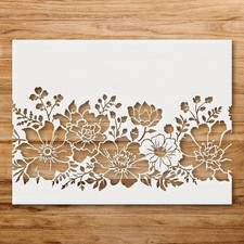 Boho Large Floral Border Wall Art Reusable Plastic Stencil Physical Product -